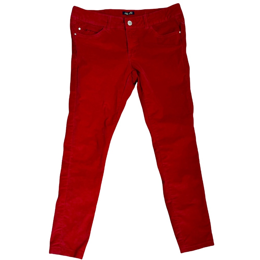 Zara Kids Corduroy Slim Fit Skinny Pants, Rich Barn Red Color, Size: 13-14 yrs.